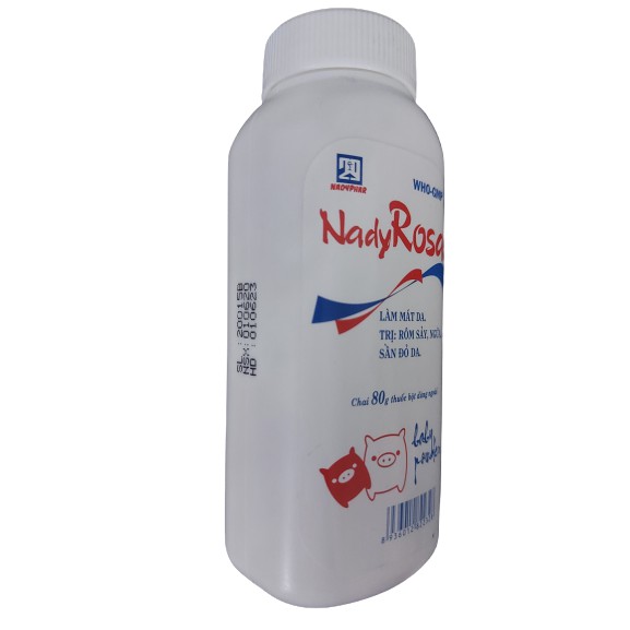 Phấn thoa da Nady Rosa ngừa rôm sảy cho bé chai 80g