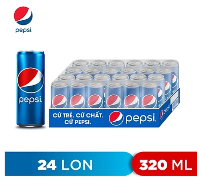 Thùng 24 Lon Pepsi 320ml Giá Sale Số lượng có hạn