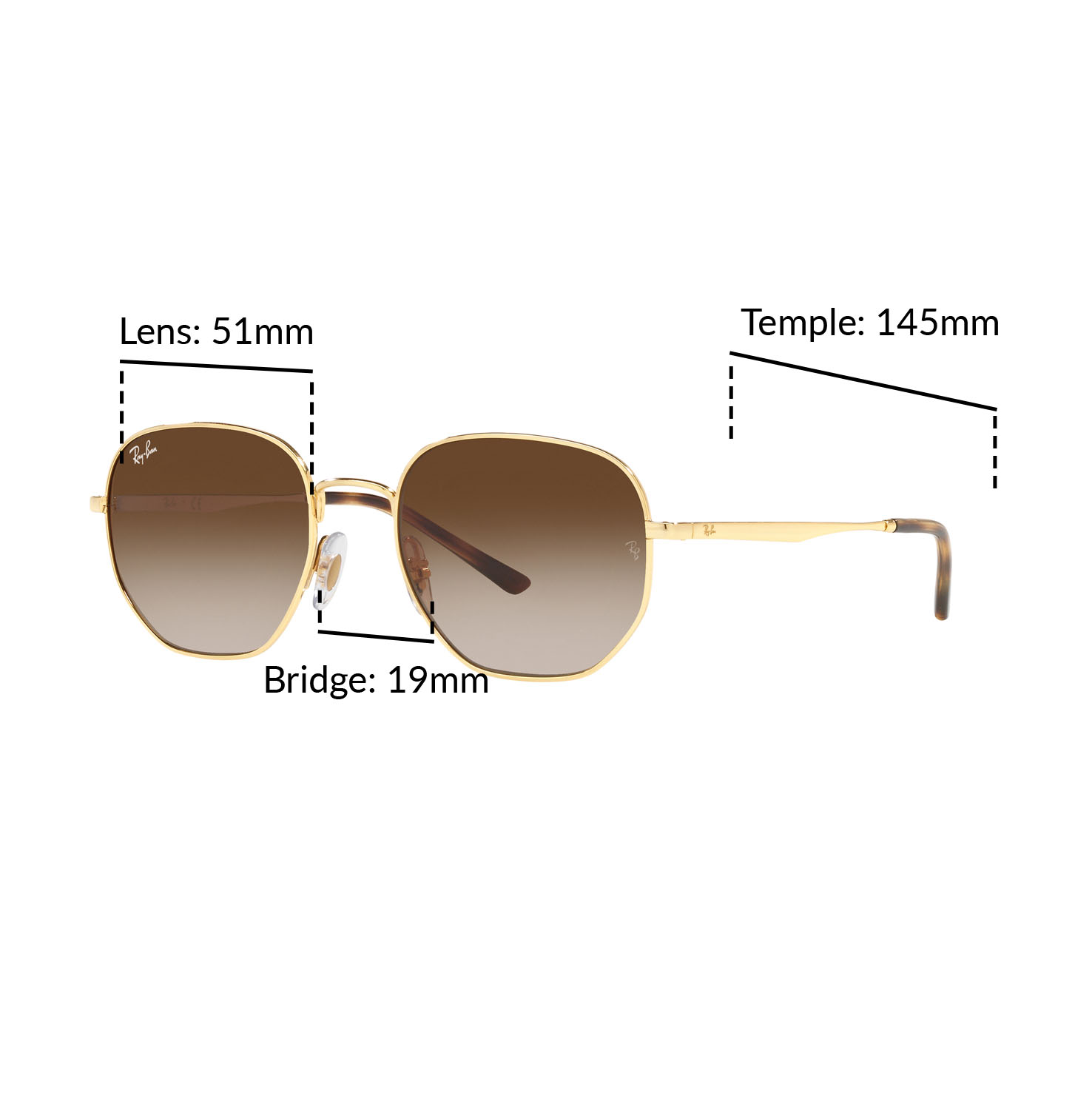 Mắt kính RAY-BAN - RB3682 001/13 - Kính mát Size 51