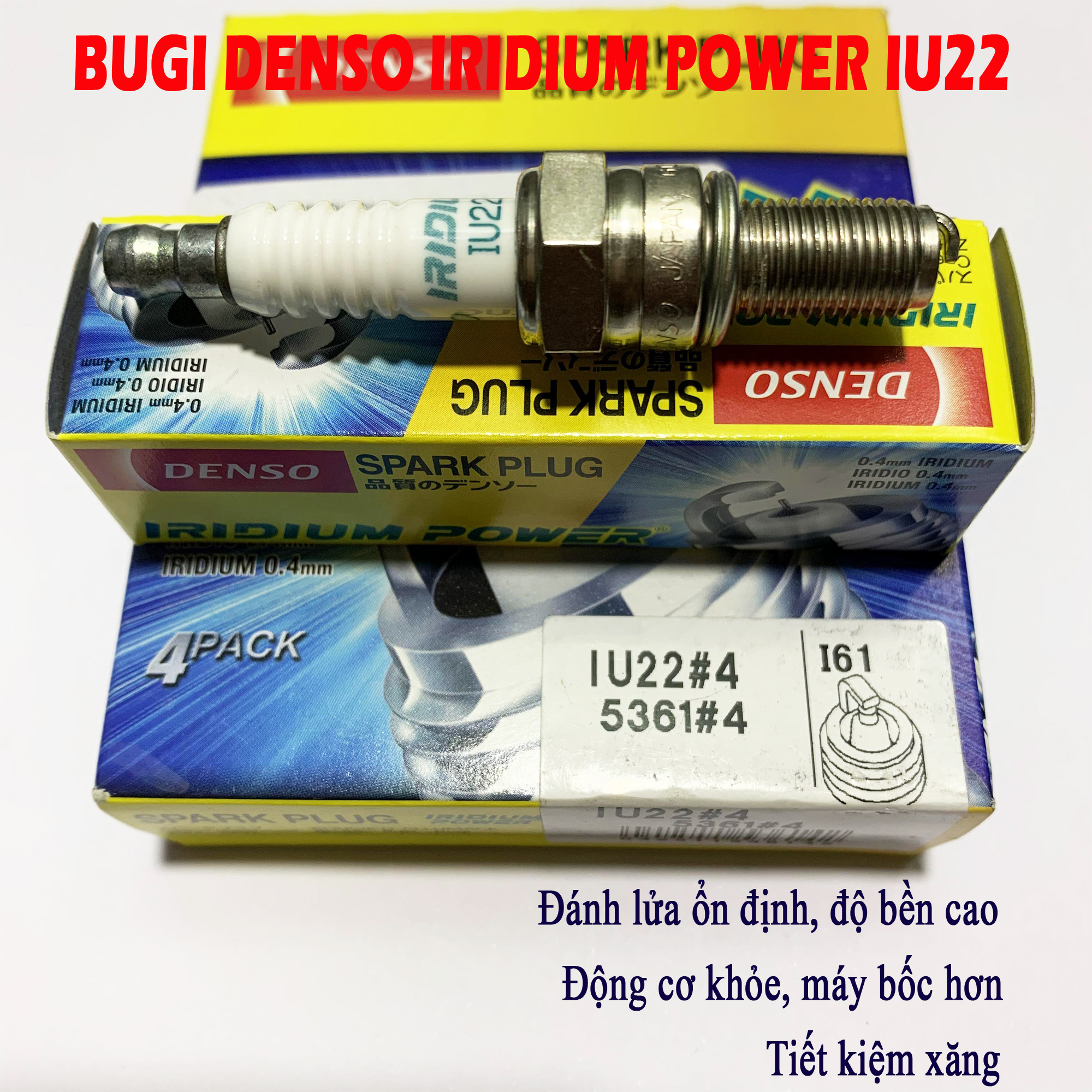 Bugi bạch kim cho Future 125 / Wave RSX - DENSO IRIDIUM POWER IU22