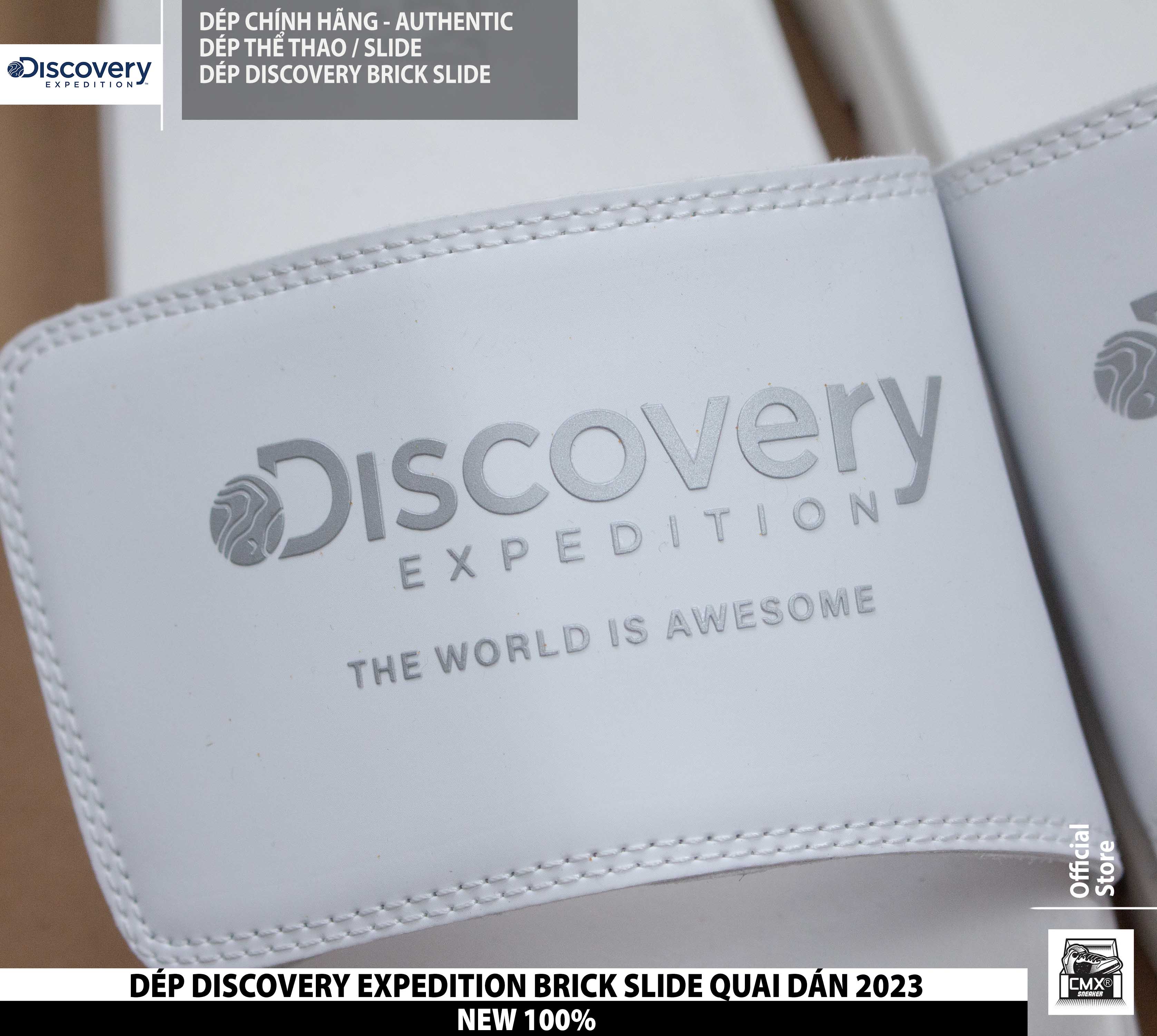 😘 [ HÀNG CHÍNH HÃNG ] Dép Discovery Expedition Brick Slide ( BEIGE - TRẮNG - ĐEN ) - REAL AUTHENTIC 100%