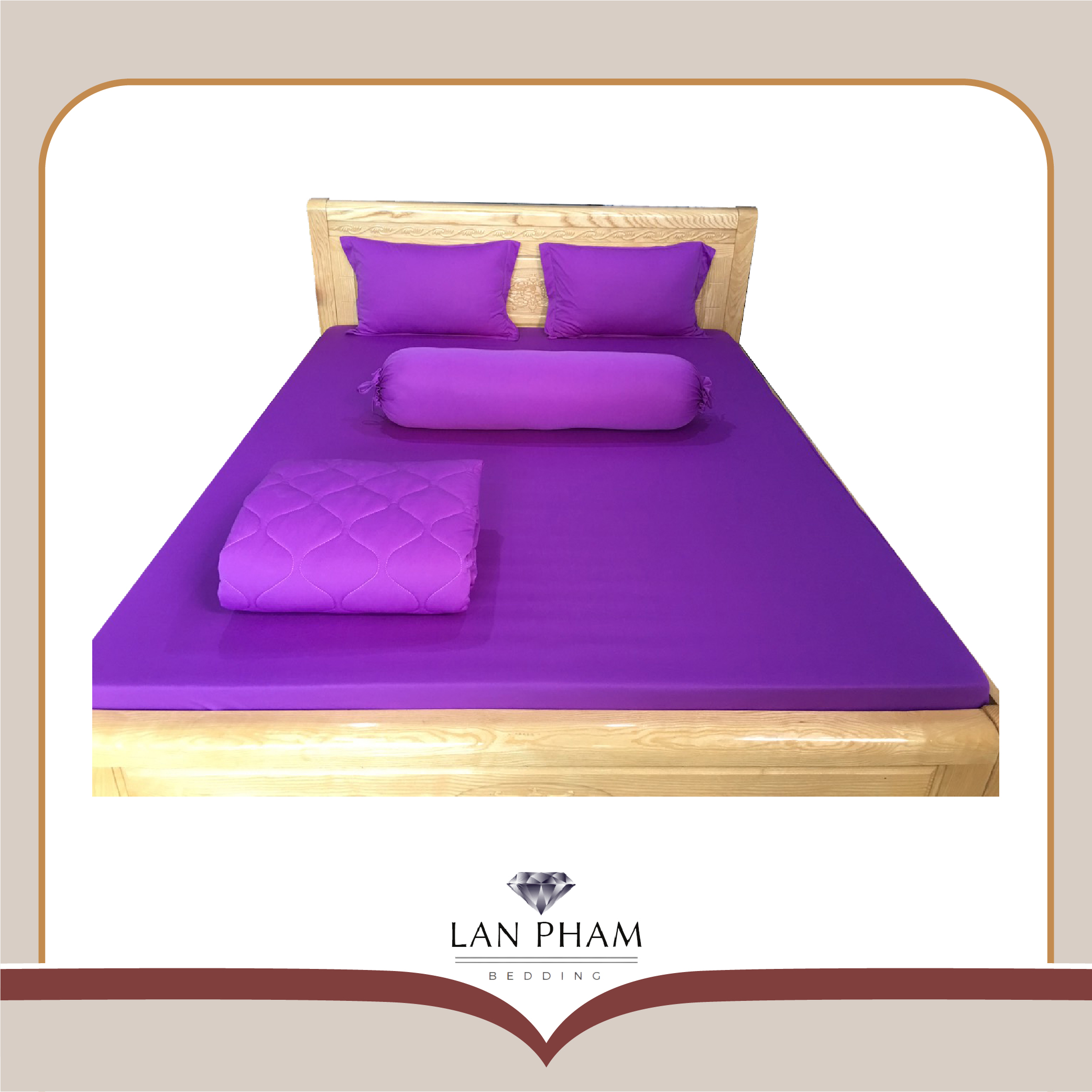 Ga - drap giường lẻ thun mát lạnh lan pham bedding - màu tím cà