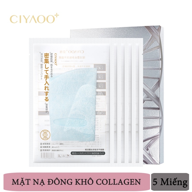 Mặt Nạ Đông Khô CIYAOO COLLAGEN Trắng Sáng Dưỡng Ẩm Da Loại Bỏ Nám Hộp 5 miếng