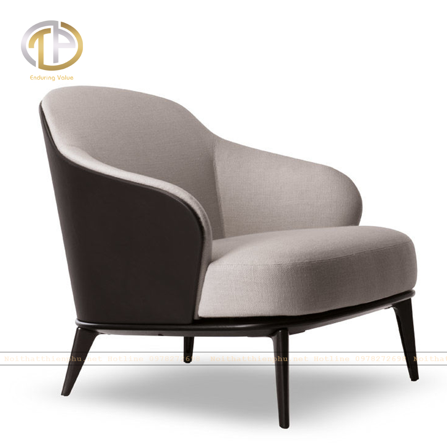 Sofa Đơn Leslie Minotti Khung Gỗ Sồi (Tần bì), Màu Tự Nhiên or Walnut, Bọc Da Cleo Hoặc Nỉ Hàn Tùy Chọn Màu [THIEN PHU FURNITURE]– Phong Cách Bắc Âu, Gia Công Tỉ Mỉ, Chất Lượng Cao, Giá Rẻ Tại Xưởng [Bảo hành 12 tháng]