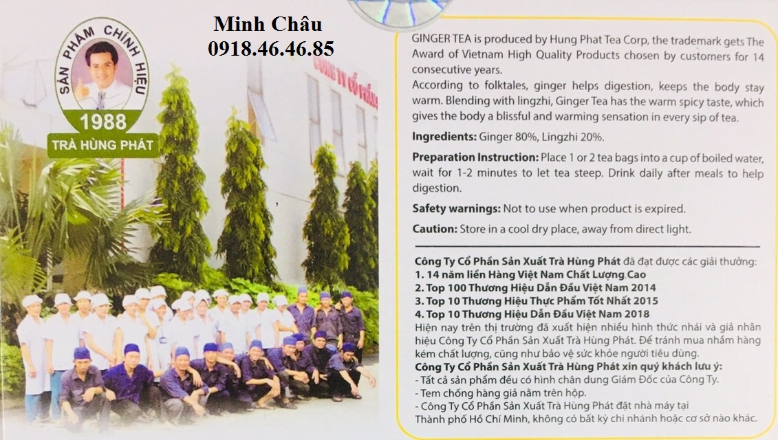 [HCM]Trà gừng Hùng Phát túi lọc