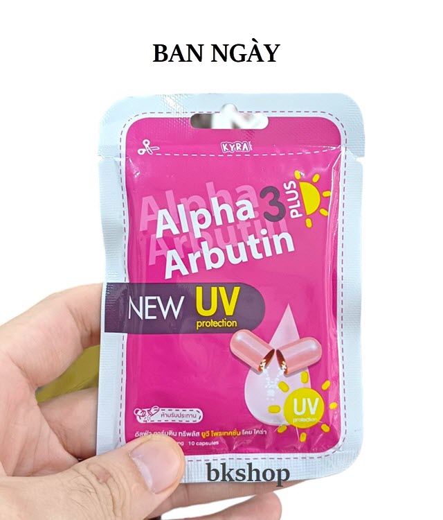 Viên kích trắng alpha arbutin 3 plus ngày - đêm