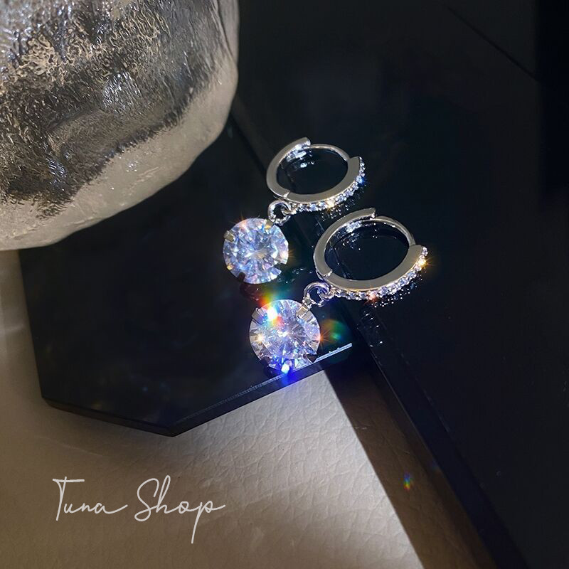 Khuyên tai tròn đá bạc, Hoa tai Bạc nữ _ [HÀNG CÓ SẴN]_ 𝐂𝐚𝐦 𝐤𝐞̂́𝐭 𝐜𝐡𝐮𝐚̂̉𝐧 𝐁𝐚̣𝐜 _ 𝐓𝐔𝐍𝐀𝐒𝐇𝐎𝐏 𝐓𝐫𝐚𝐧𝐠 𝐬𝐮̛́𝐜 𝐁𝐚̣𝐜