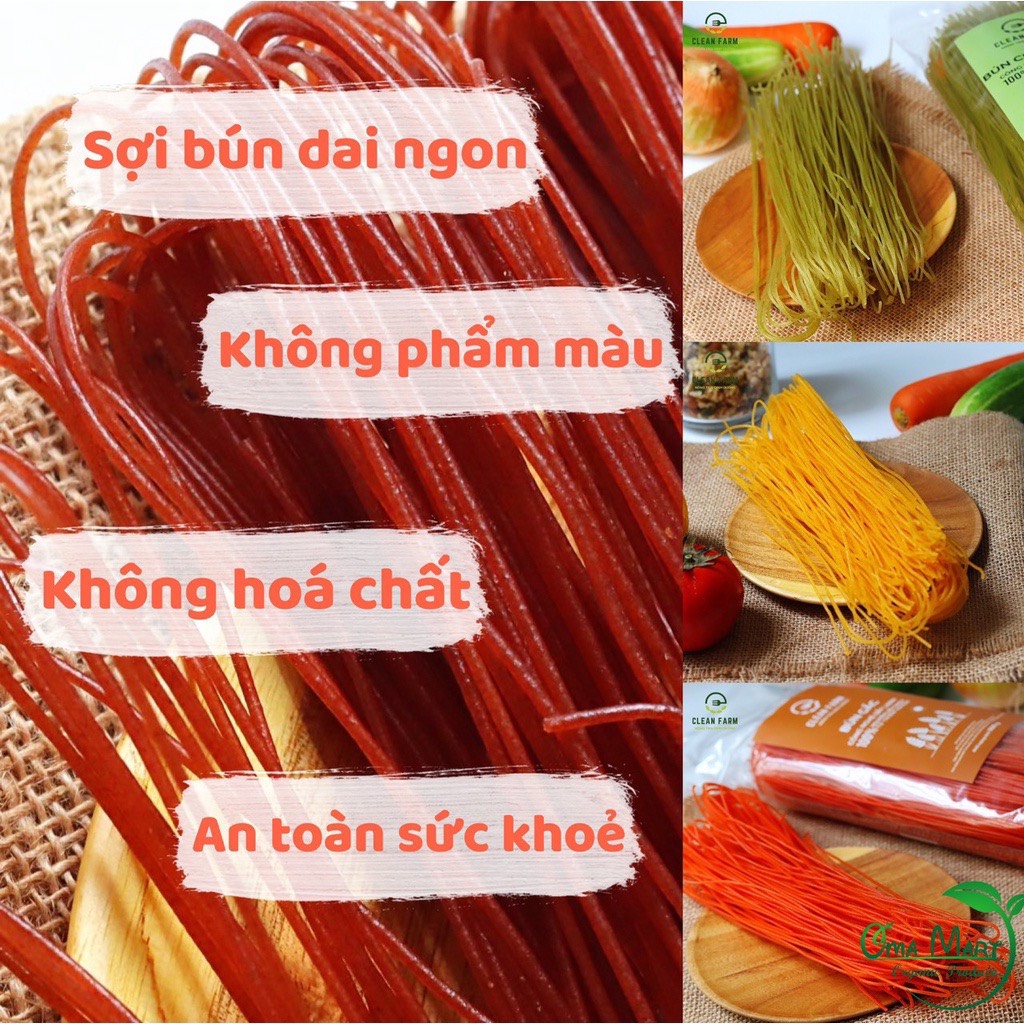 Bún gạo lứt, rau củ Clean Farm 500g (Eat Clean, Bé ăn dặm, Thực dưỡng...)