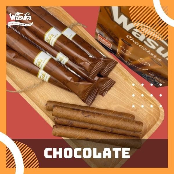 Bánh Quế Wasuka Premium Rolled Wafer Vị Sôcôla Chocolate (Hộp 180g)