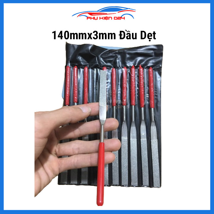 Bộ dũa mài kim cương 10 chiếc mài dũa kim loại, hợp kim 140mmx3mm/180mmx5mm