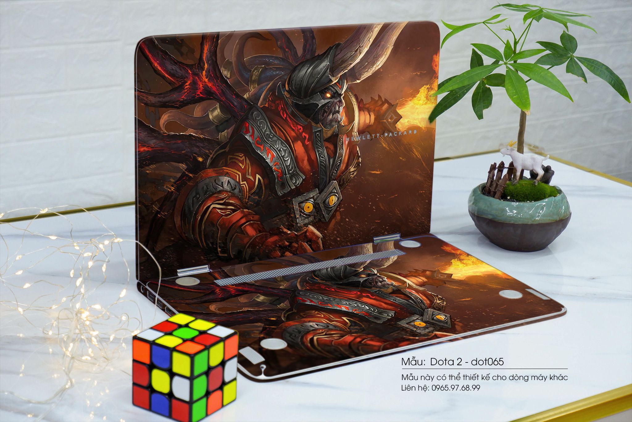 Decal Skin dán Laptop Asus mẫu Dota 2 (inbox mã máy cho shop)