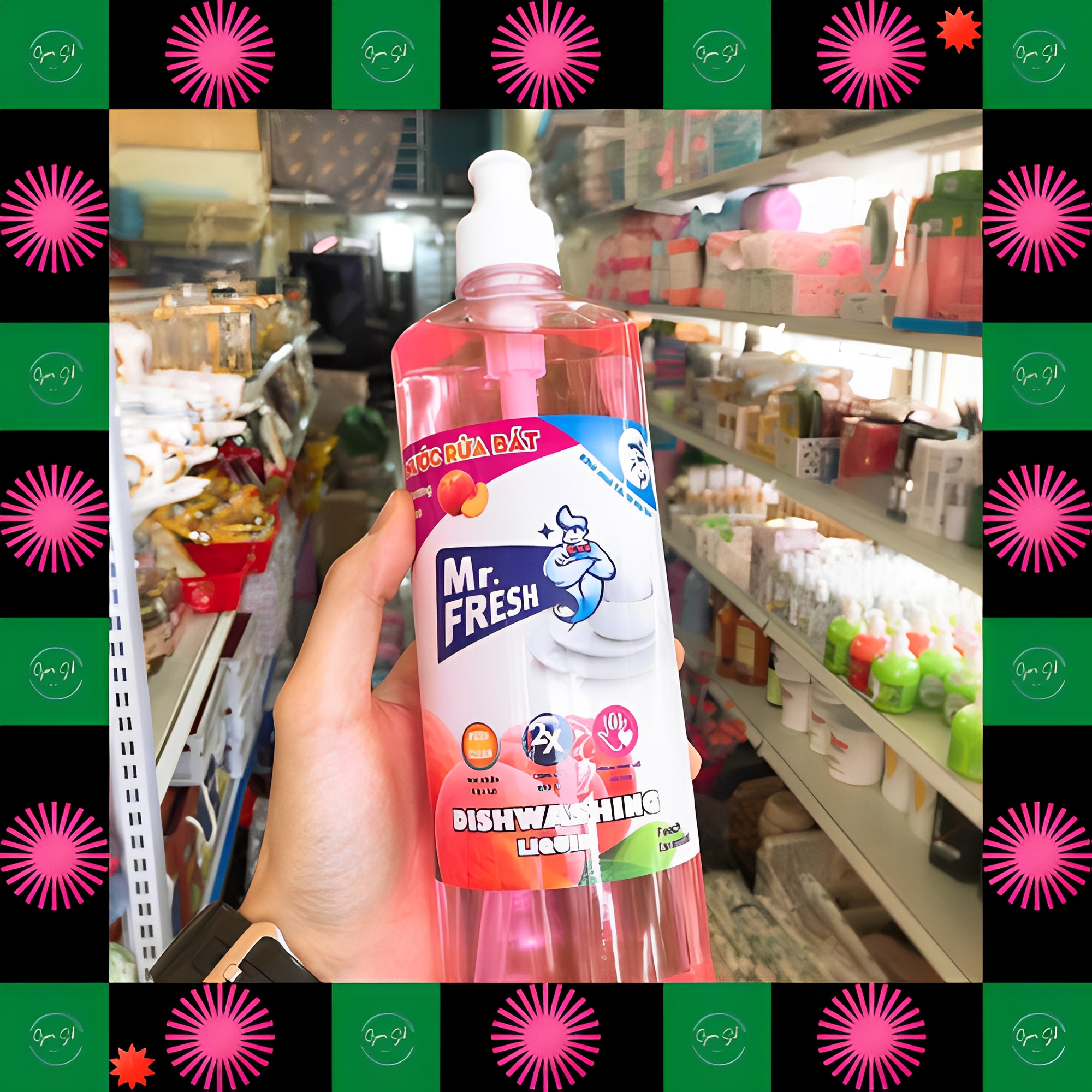 [Chai to tiết kiệm] Nước rửa chén bát đậm đặc van nhấn Mr Fresh 800ml (Đào, Cam, Trà Xanh, Quế)