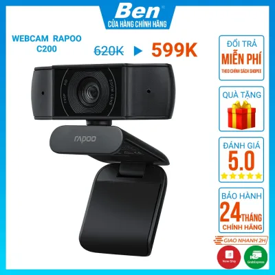 Webcam Máy Tính Rapoo C200 FullHD 720p - Webcam Rapoo C200 Chính Hãng BH 24T