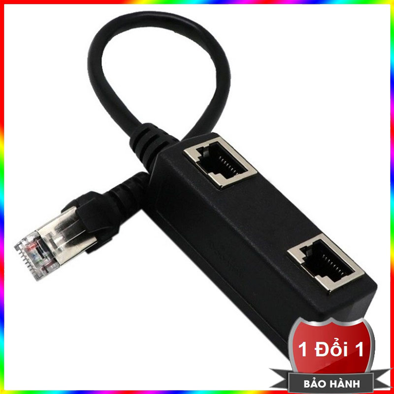 Dây cáp chia cổng mạng Lan Rj45 1 Đầu Đực Sang 2 Đầu Cái - Dây chia cổng mạng RJ45 1 ra 2 - RJ45 Cable splitter 1-2