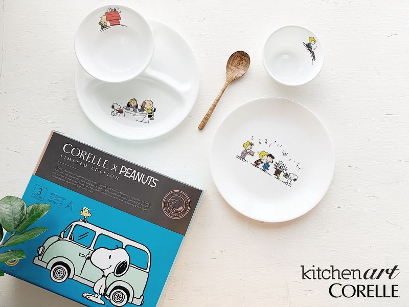 CORELLE, BỘ SẢN PHẨM GỐM THỦY TINH, PEANUTS, BỘ A