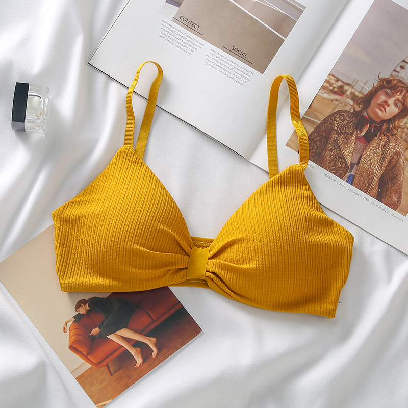 Áo Bra Tăm Gân Hình Nơ Đệm Dày - Áo Ngực Nữ Chất Liệu Vải Thấm Mồ Hôi MYBIKINI B308