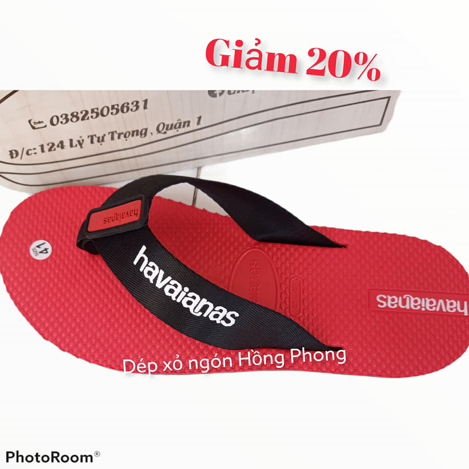 dép havaianas nam màu đỏ quai dù