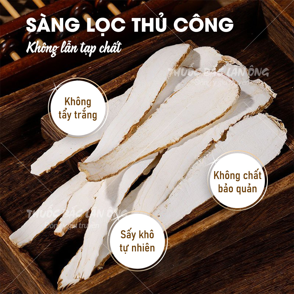 Bạch chỉ 200g, khô, thái lát mỏng, trắng, thơm, không tẩy trắng - Lãn Ông