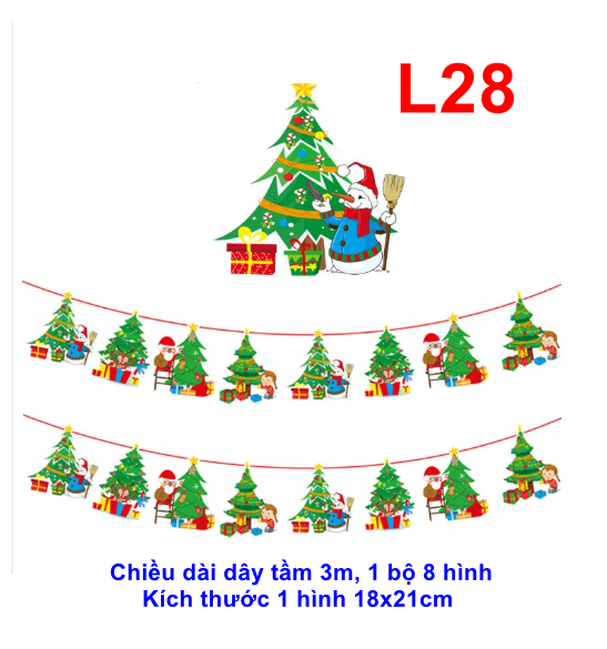 Cờ treo noel mẫu l28