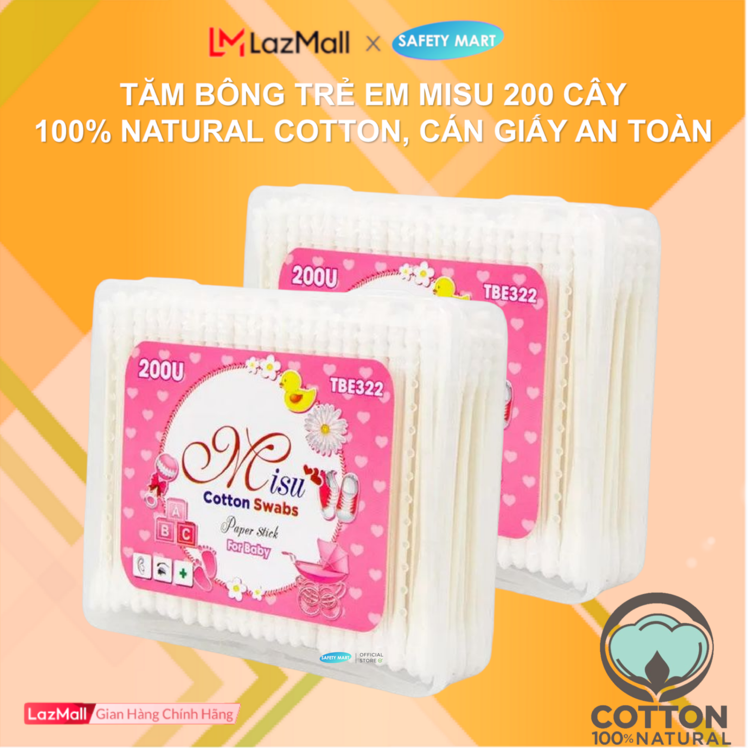 Box 200 Rod cotton swab Misu children Paper core antibacterial, cotton wool soft, cotton swab child senior multi-uses sanitary, makeup…, Cotton swab earwax children 100% cotton buds-genuine goods safety Mart official