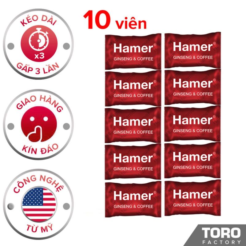 [ GIÁ SỈ ] Combo 10 Kẹo Sâm Hamer (Malaysia) - Kéo dài thời gian quan hệ , trị xuất tinh sớm, tăng cường sức khỏe nam giới - 10 viên - [TORO] nhập khẩu