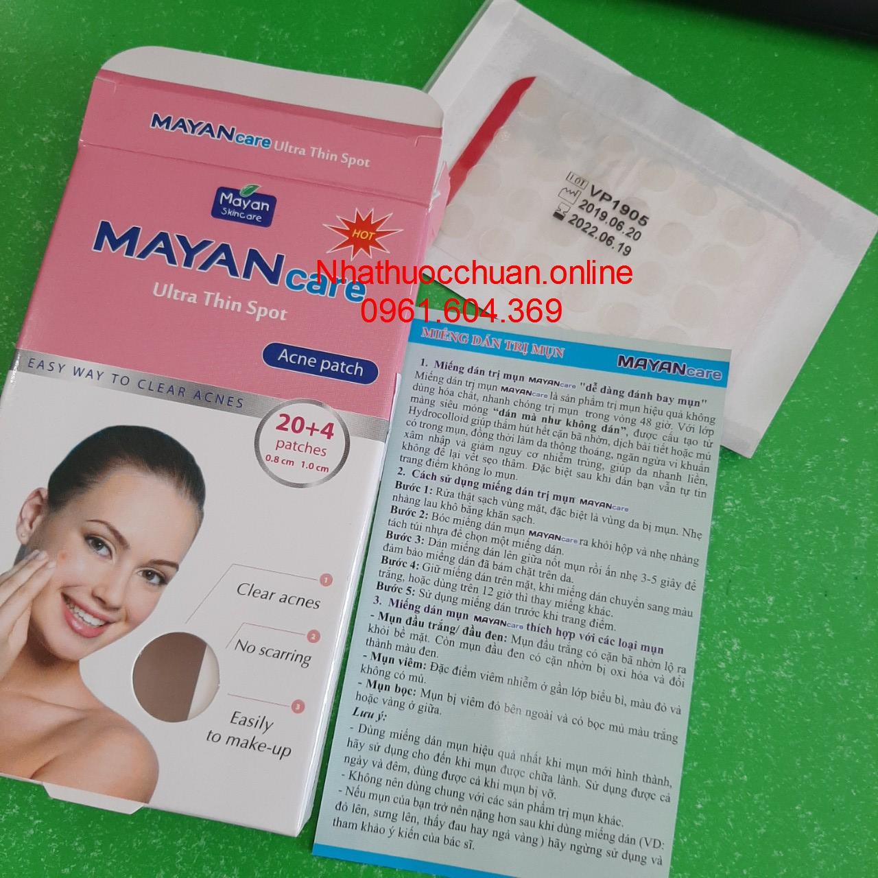 Miếng dán mụn Mayancare 0.8cm (20+4 miếng/hộp)
