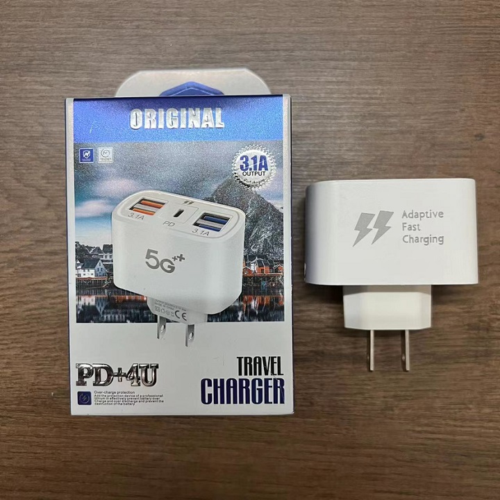 Củ Sạc 4 cổng USB + 1 PD Sạc Nhanh Cho iPhone Samsung Xiaomi