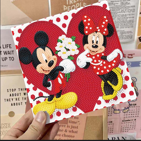 tranh đính đá cặp đôi size 20x20cm khung gỗ căng sẵn