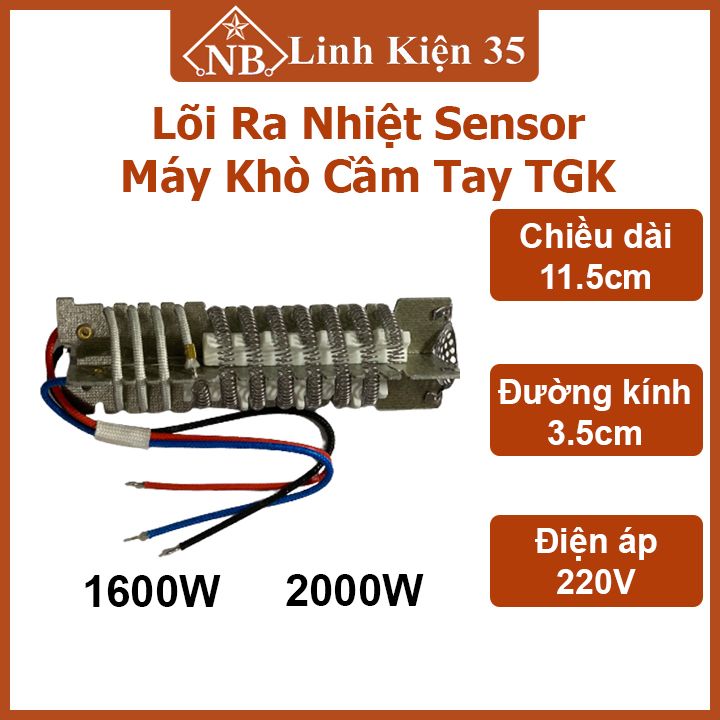 Lõi ra nhiệt sensor cho máy khò cầm tay tgk 220v công suất 1600w/2000w
