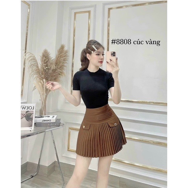 Chân váy dập ly qc cao cấp ảnh thật