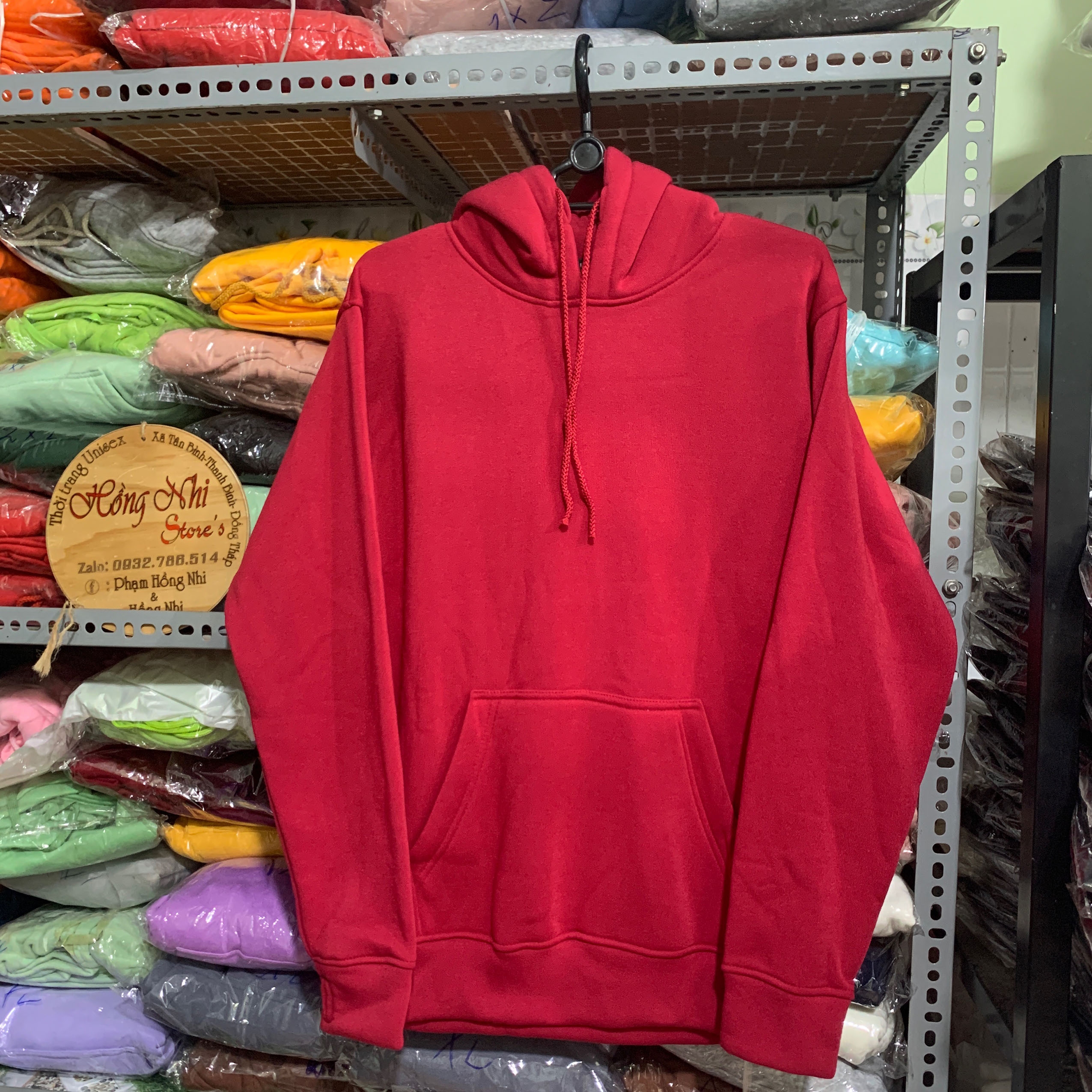 Áo Khoác Hoodie Trơn Ulzzang Unisex Màu Đỏ Đô Chất Nỉ Bông Cao Cấp Dáng Rộng Nam Nữ - MM