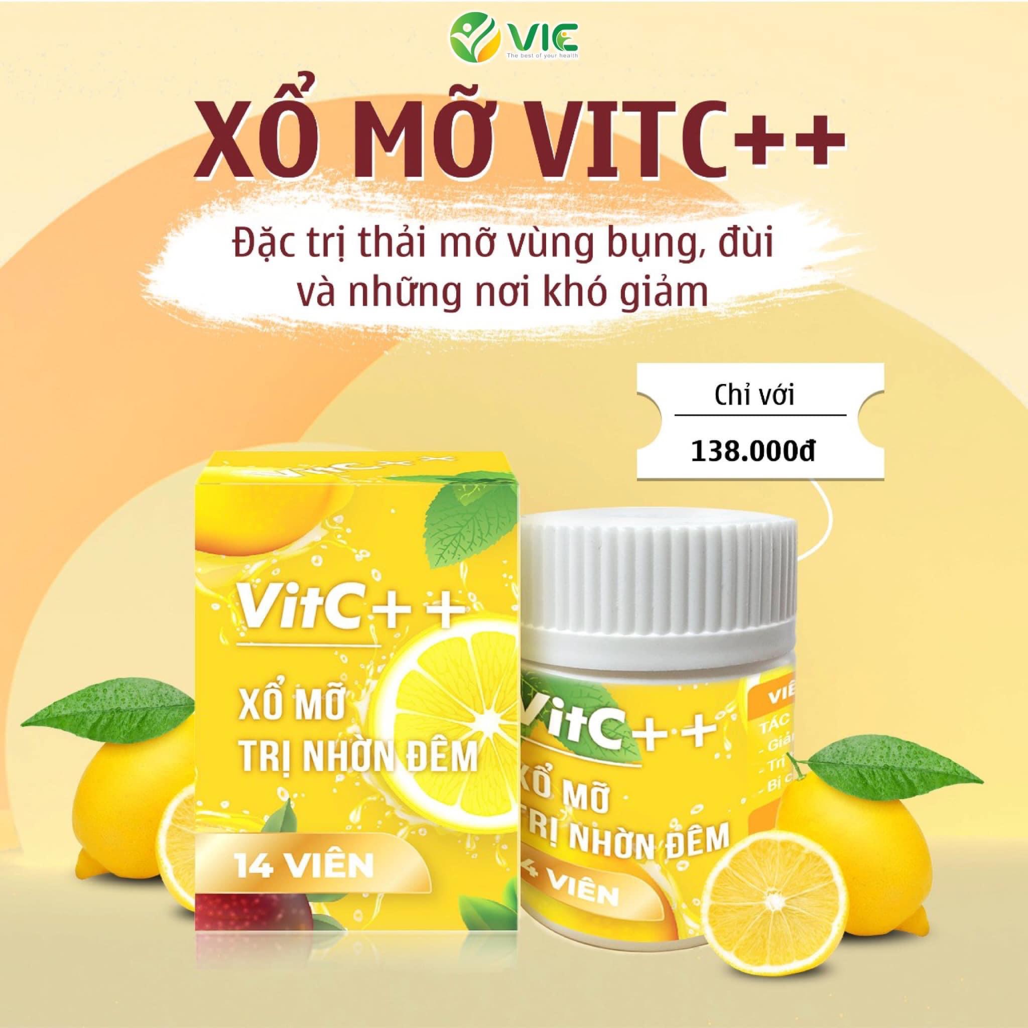 Xổ mỡ siết eo vitc++ hộp 14 viên chính hãng