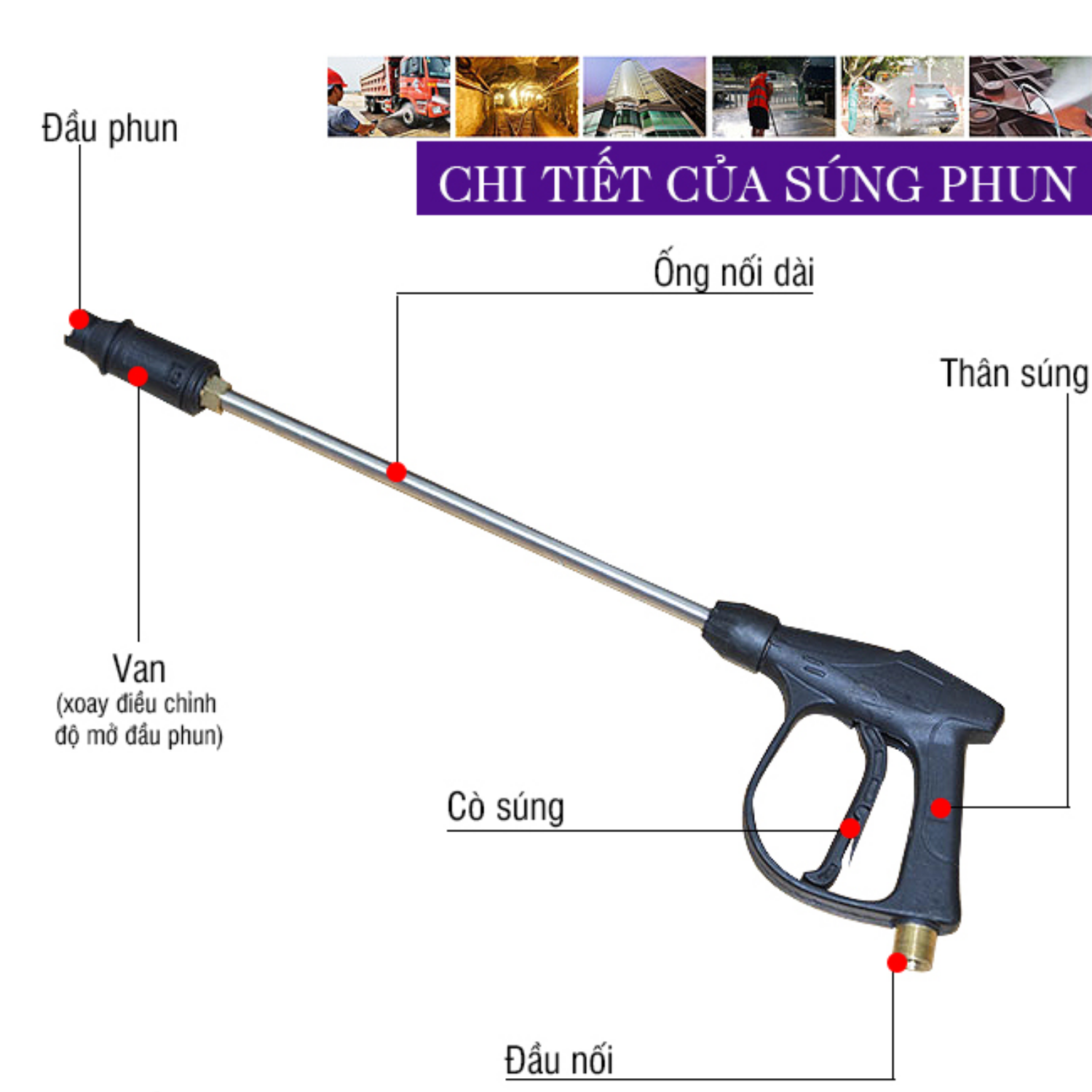 Ống nối dài cho máy rửa xe 30cm