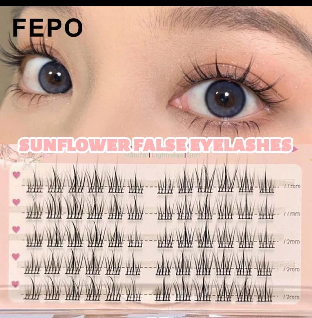 Lông mi giả fepo 5 hàng 11mm-12mm tự nhiên