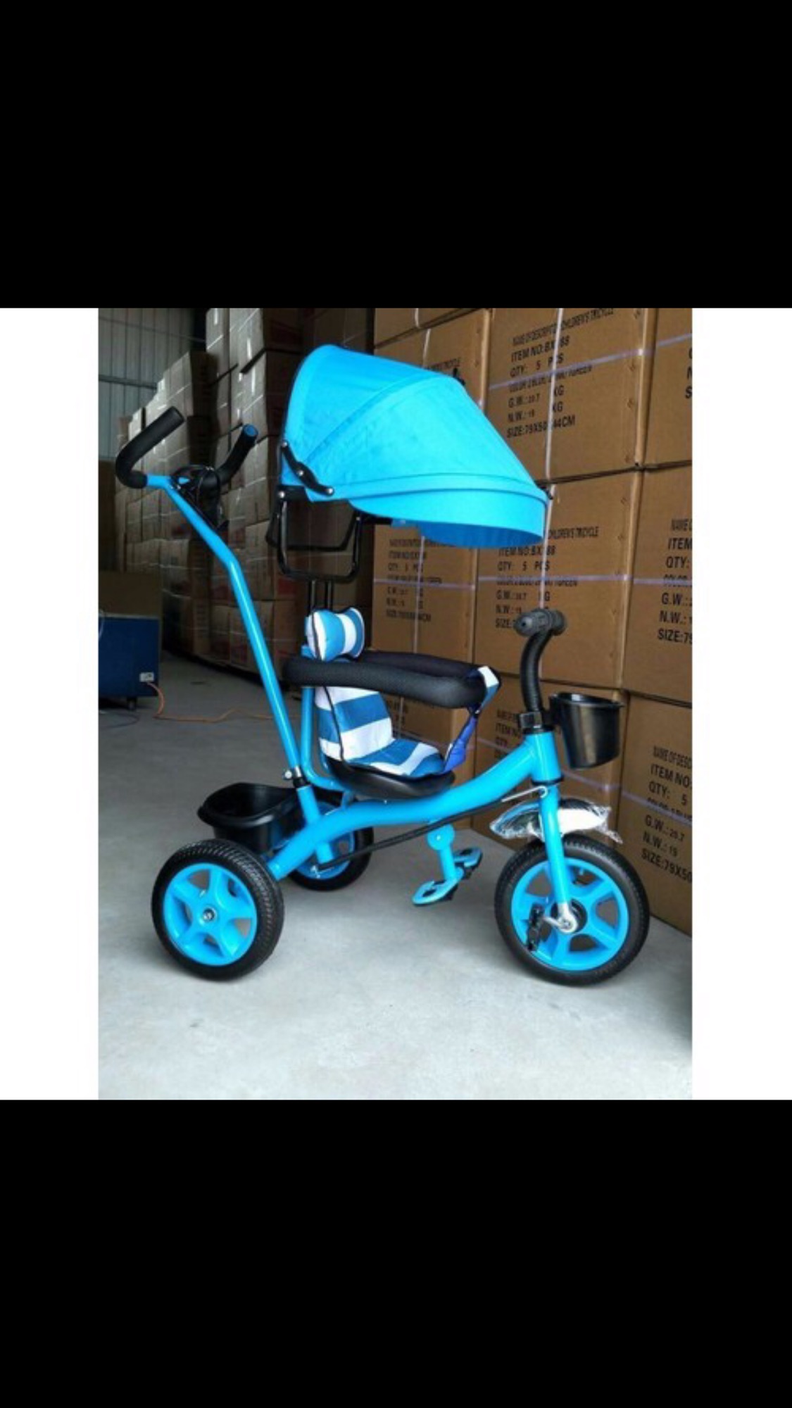 Xe đẩy 3 Bánh có mái che cao cấp
