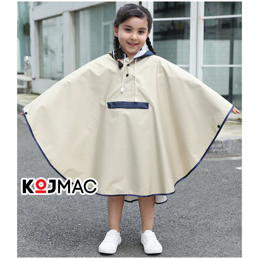 Áo Mưa Trẻ Em Dây Khóa Kéo KOJMAC Raincoat For Kid ( Bộ Quần Áo Liền Thân Áo Mưa Cho Bé Trai Gái, Áo Mưa Học Sinh Balo vải dù da cá Chuẩn Mua giá sỉ )