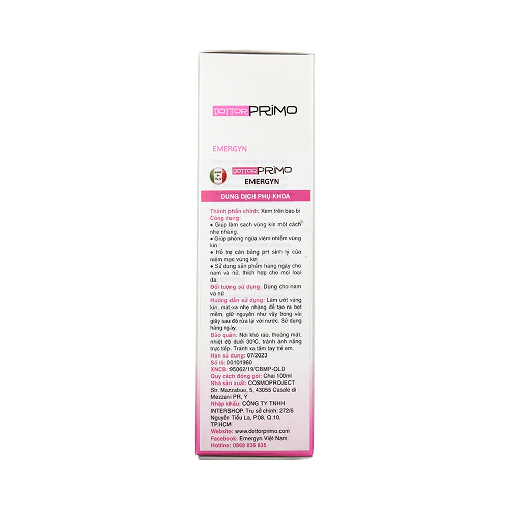 [HCM]Dung Dịch Vệ Sinh Phụ Nữ DottorPrimo Emergyn 100ml