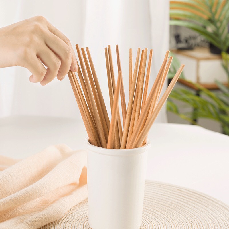 10 đôi đũa sạch sao đá vân gỗ trơn kháng khuẩn Đ04