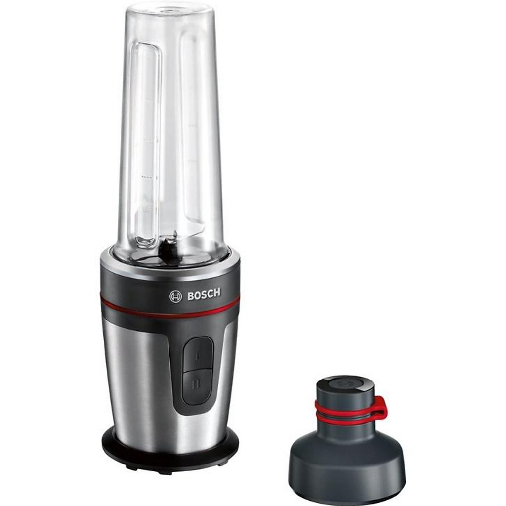 Bosch mini-standmixer vitastyle mixx2go mmbm700mde, 6-klingen-edelstahlmesser, tritan to-go-flasche, 2 geschwindigkeitsstufen, bpa-frei, einfache reinigung, 35,000 u/min, 350 w, edelstahl