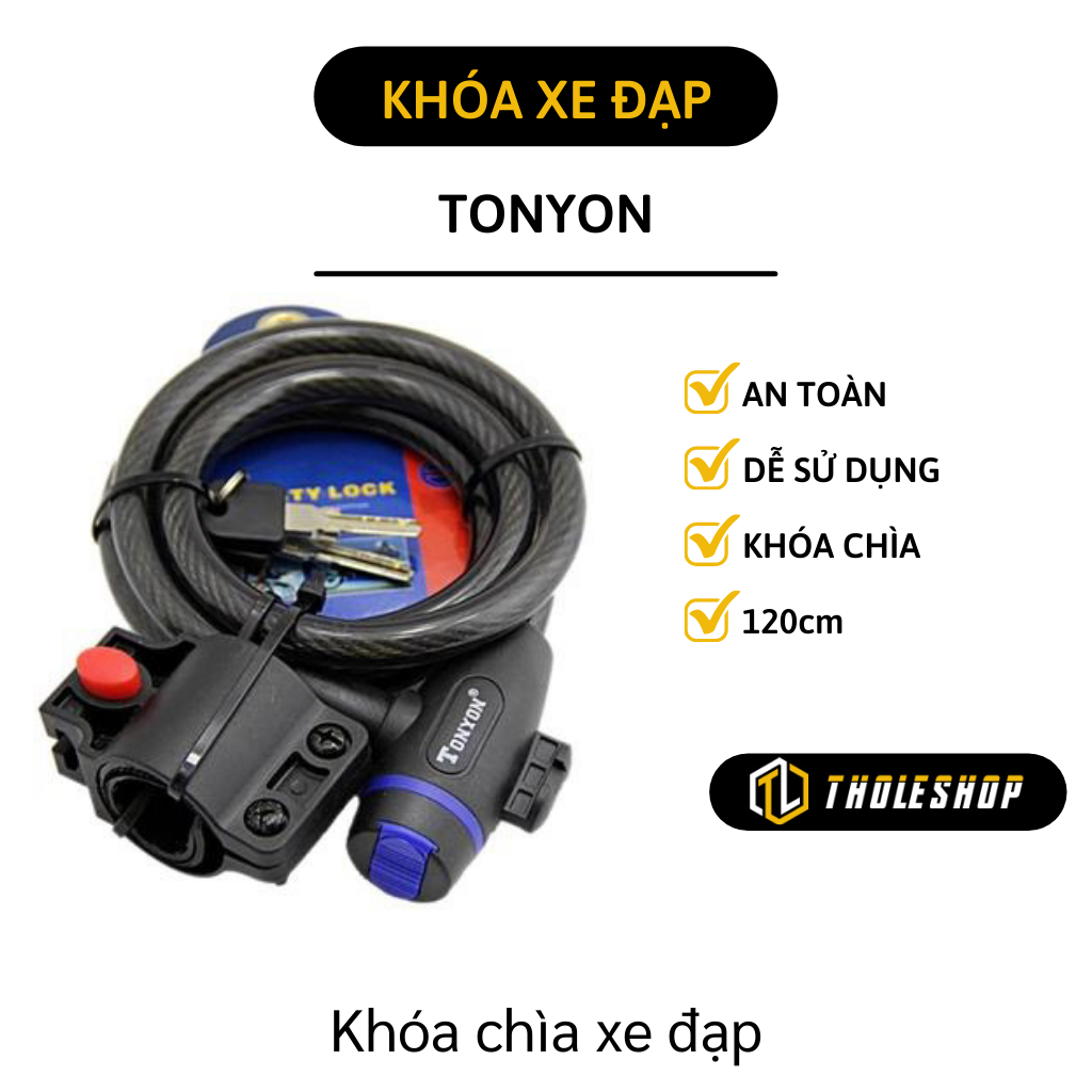 Khóa xe đạp Tonyon - Khóa dây số chống trộm xe đạp - Khóa xe cực kì an toàn đảm bảo chắc chắn