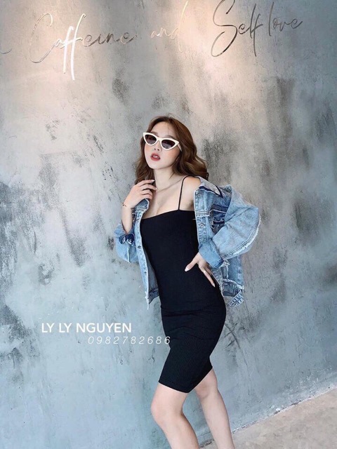 [HCM]Váy thun body 2 dây sợi bún