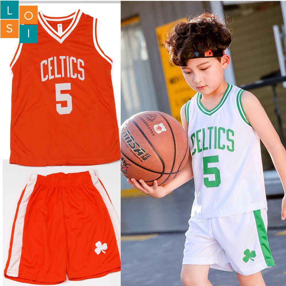 Combo 2 bộ đồ thể thao bé trai, bé gái 2 màu khác nhau- Bộ đồ bóng rổ thoáng mát cho trẻ em từ 12-30kg LOSI BRCDTR