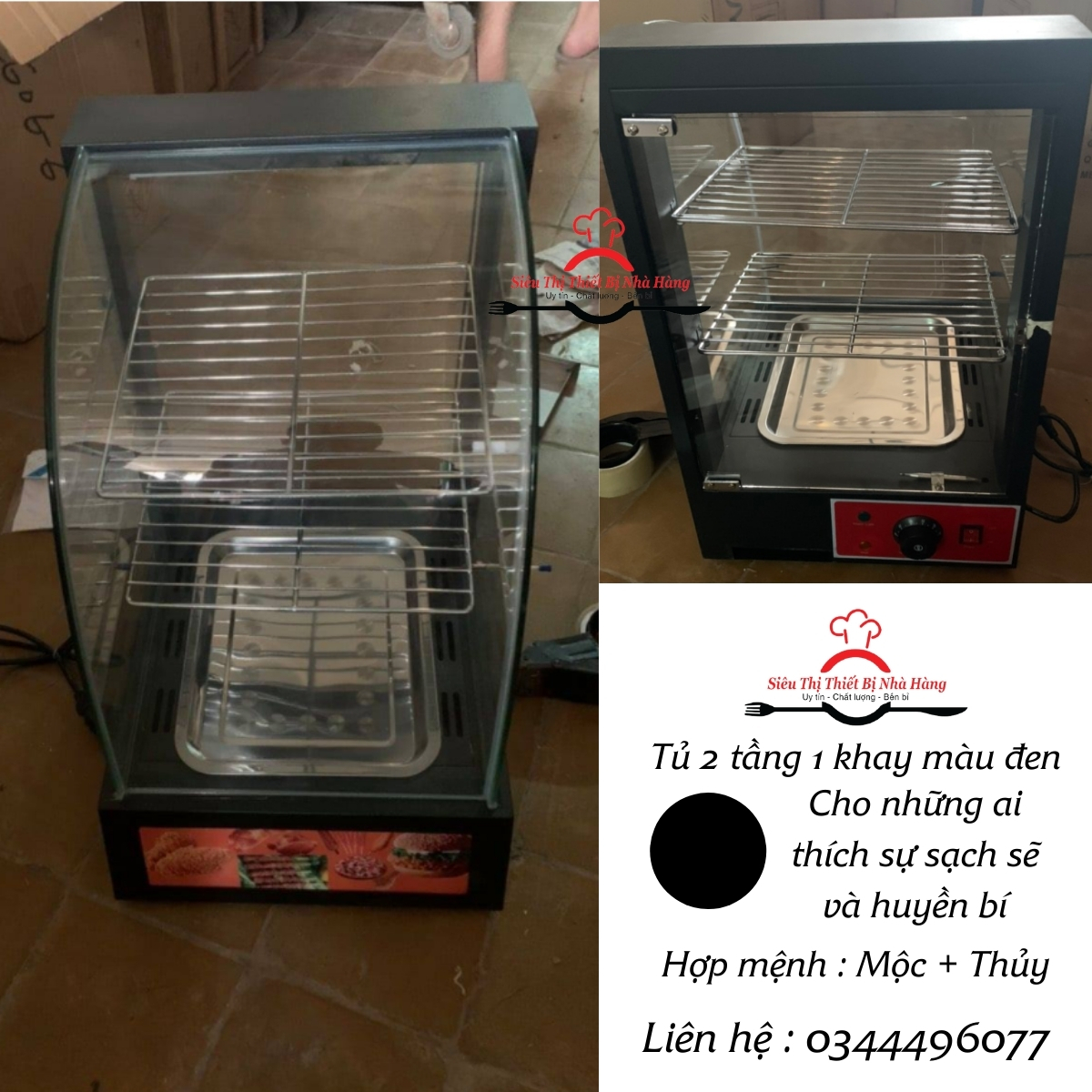 Tủ giữ nóng gà rán KFC loại 2 tầng 1 khay