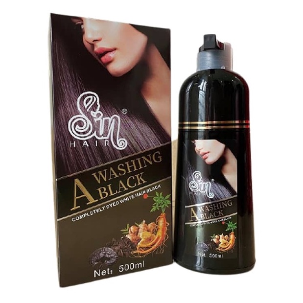 Shampoo hair dye herbal sine hair a washing black completely dyed white hair black 500ml black/Brown