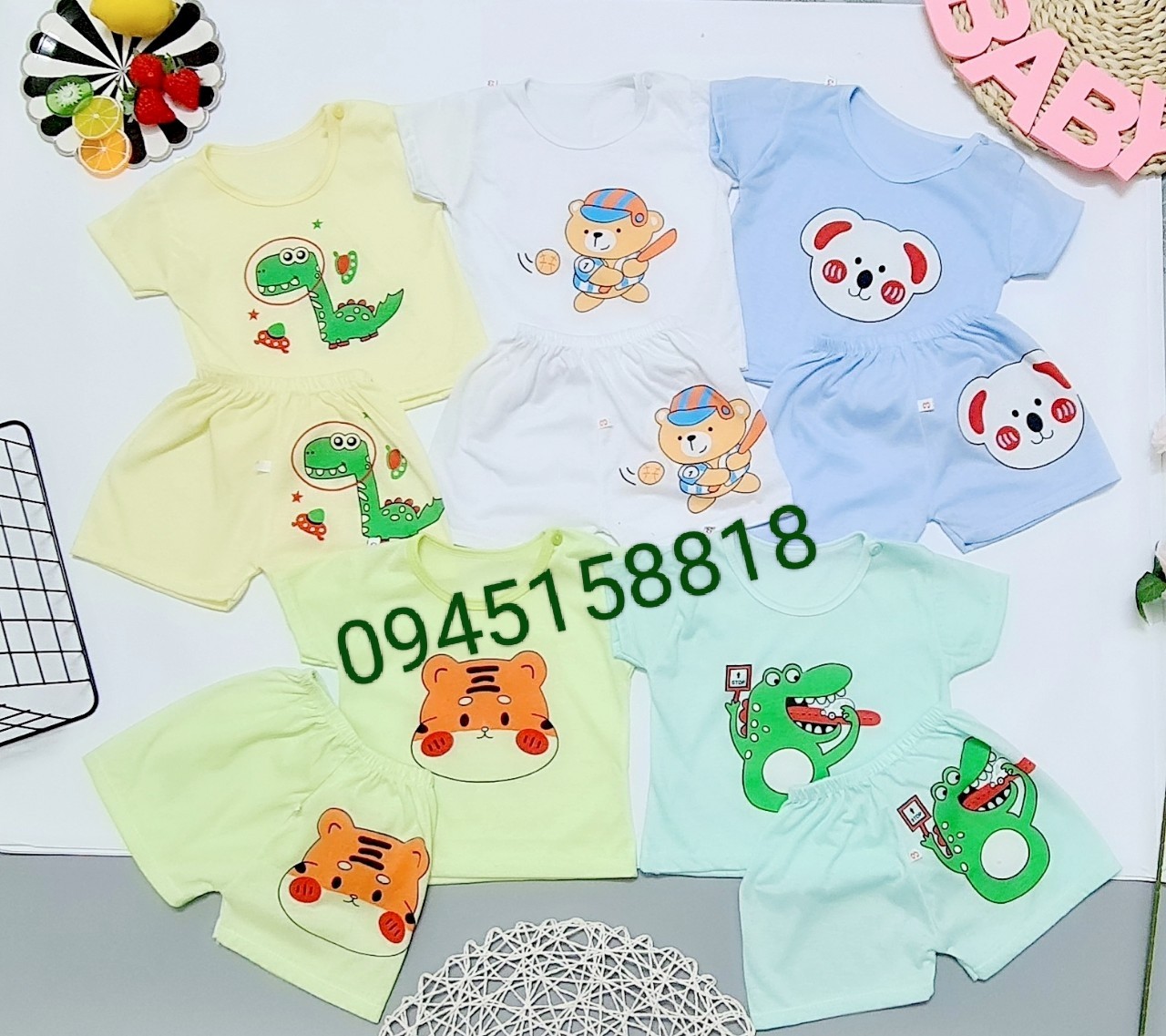 Rẻ vô địch - Set 5 bộ cho bé từ 3-14kg (HỖ TRỢ PHÍ SHIP)