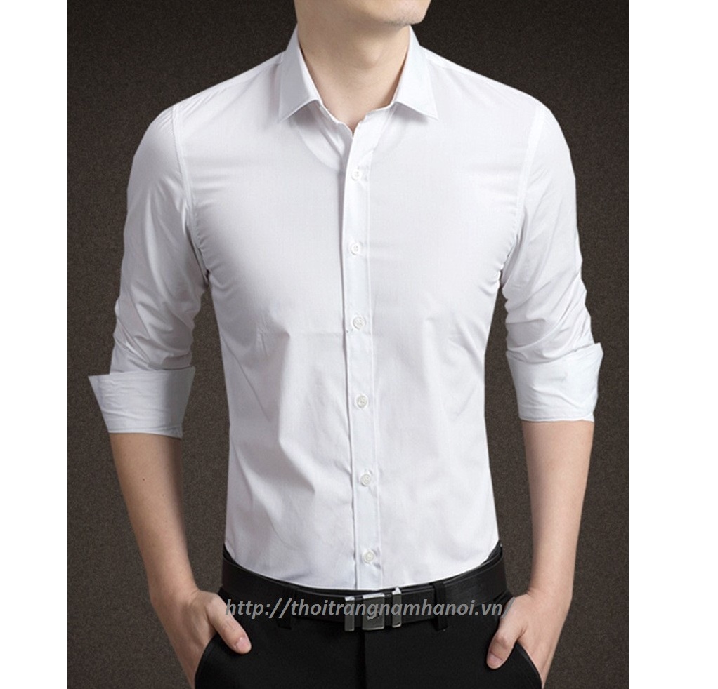 [HCM]Áo sơ mi 3D lụa dài tayáo sơ mi nam chất vải lụa chống nhăn phong cách thanh lịch
