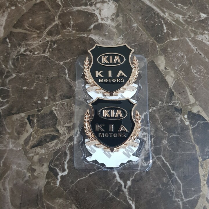 Bộ 2 logo bông lúa gắn trang trí ô tô, xe hơi KIA BL-KI