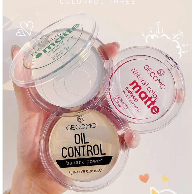 Phấn phủ kiềm dầu siêu mịn Gecomo Makeup Compact Powder 8g