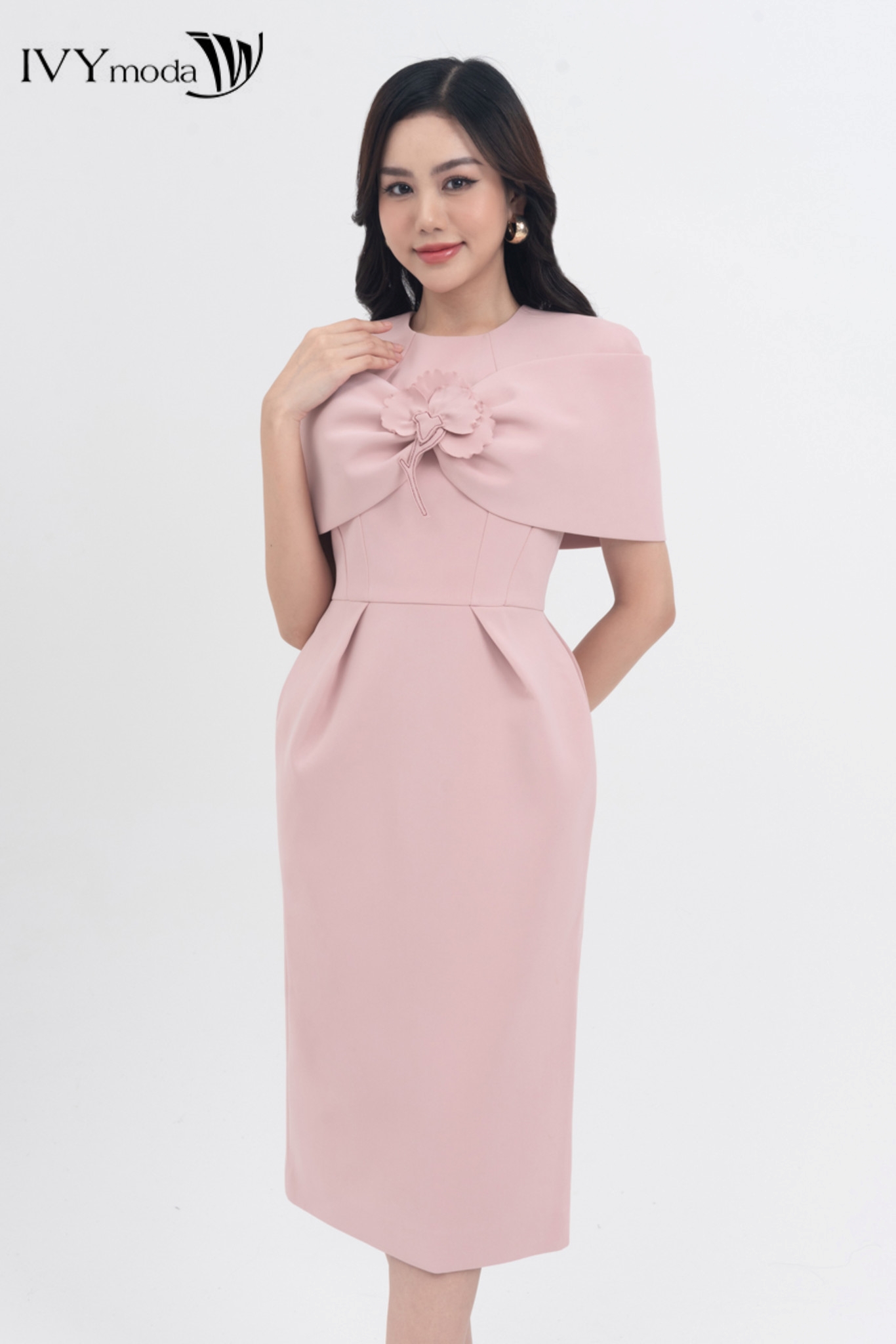 Đầm tapta tay cape ivy moda ms 45s2764
