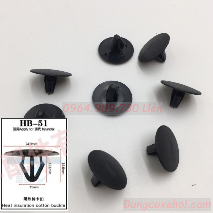 Bộ 20 đinh tán, chốt vít nở vit Nhựa Loại 1 cho xe hơi ô tô hyundai Nhựa Nylon Polyme AHB51